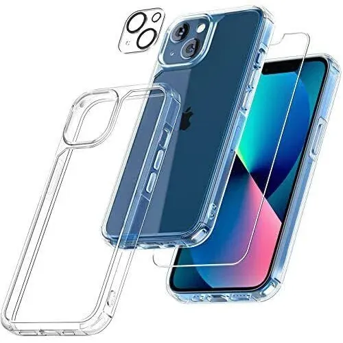 Tauri 5-in-1 Defender iPhone 13 Case | Not-Yellowing, 2x Tempered Glass Screen ...