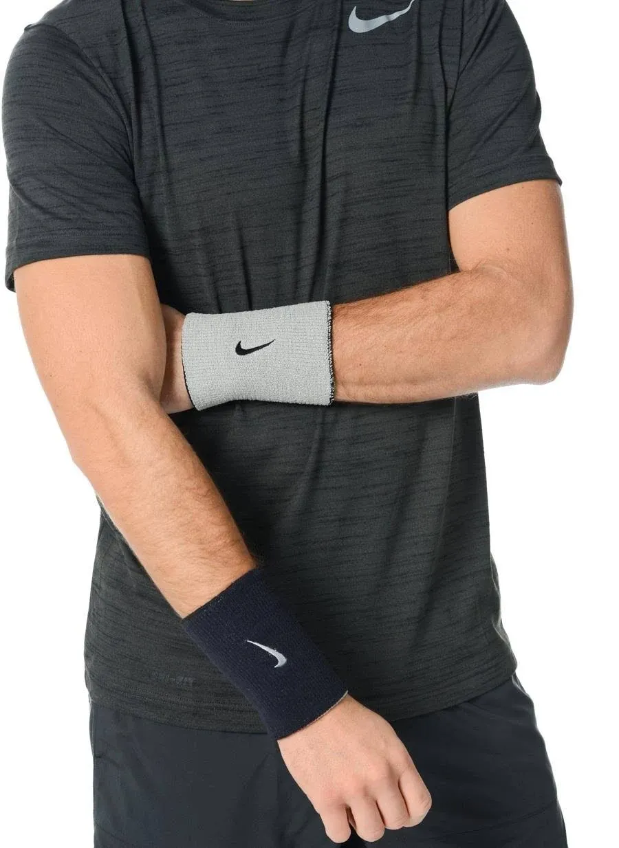 Nike Dri-Fit Home & Away Doublewide Wristbands Black/Grey