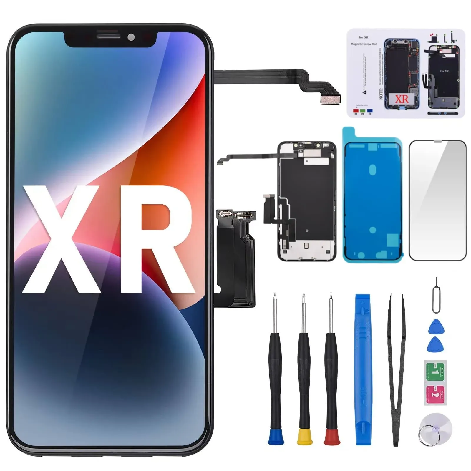 For iPhone XR Screen Replacement 6.1&#034; with Ear Speaker Proximity Sensor Kit LCD