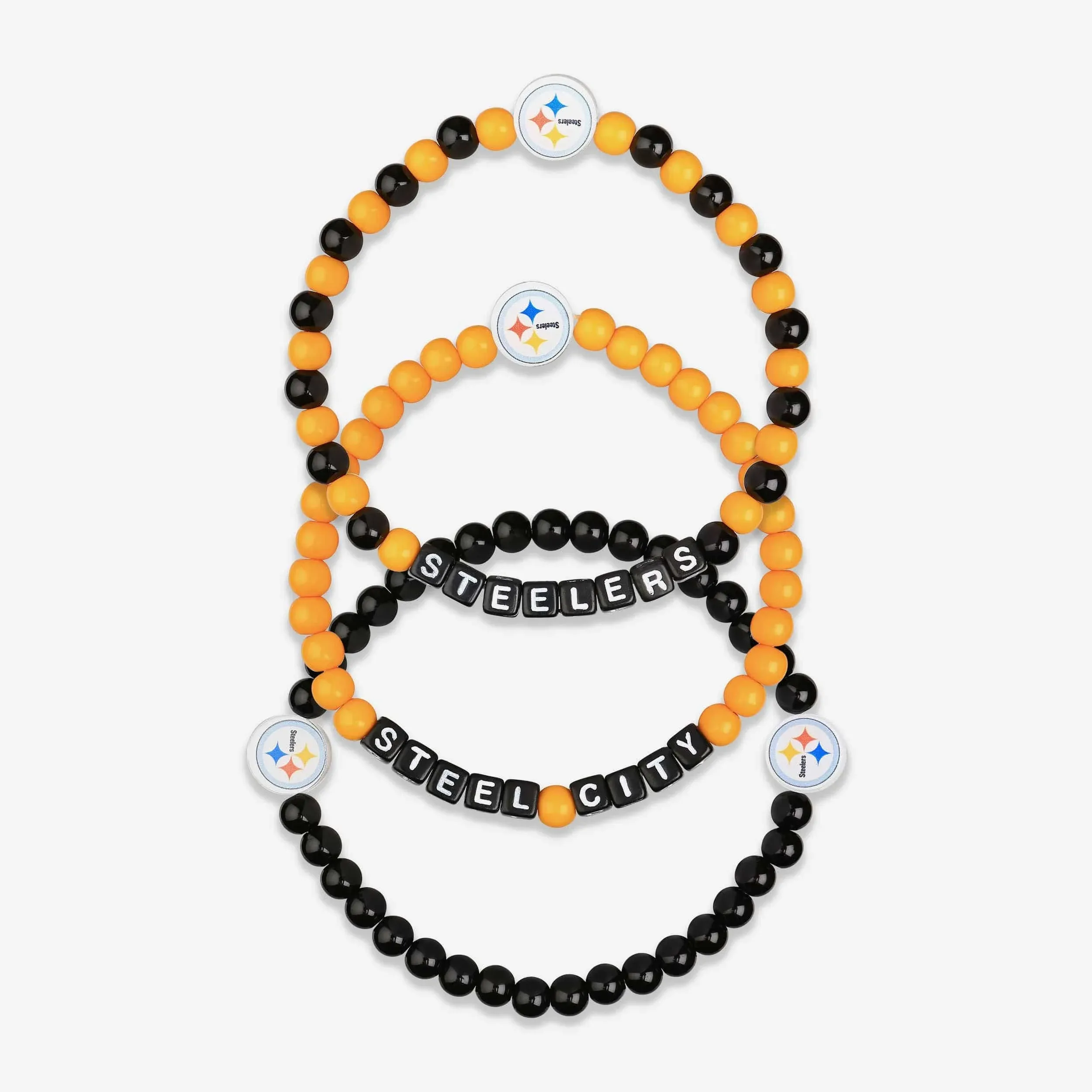 FOCO NFL Unisex-Adult NFL Team Logo Officially Licensed 3-Pack Beaded Friendship Bracelets