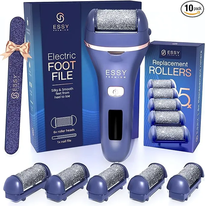 Essy Electric Foot Callus Remover Foot File Electric Callus Remover for Feet Electric Foot Filer Dead Skin Remover for Feet Callous Remover Tool Electric Pedicure Electric Foot File Kit