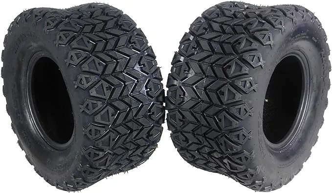 MASSFX Golf Cart Tire Set - Two Front 22x11-10 - 4 Ply Rating - 12MM Tread Depth - 22x11x10 (Two Pack)