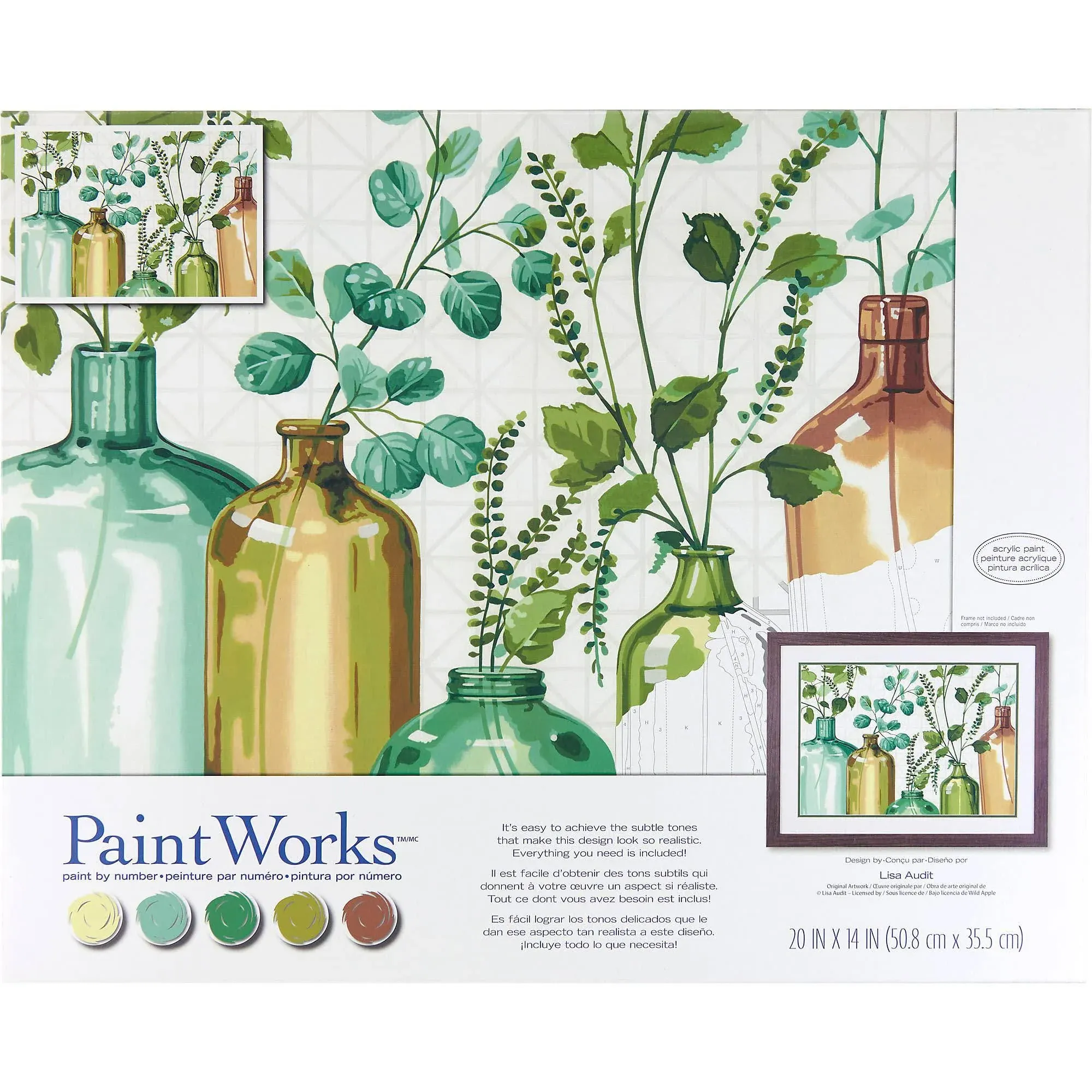 Paintworks Mixed Greens Paint-by-Number Kit