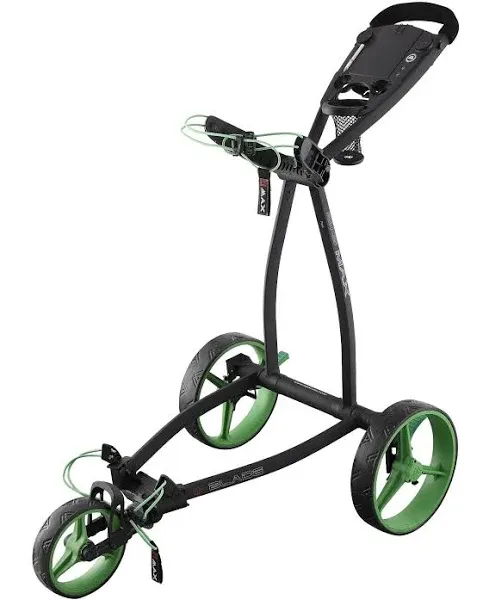 Big Max Blade IP Golf Push Cart: 3-Wheel Folding, Ultra Lightweight, Flat-Fold Technology, Durable Minimalist Design, Smart Organizer Panel with Ample Storage for Golf Accessories