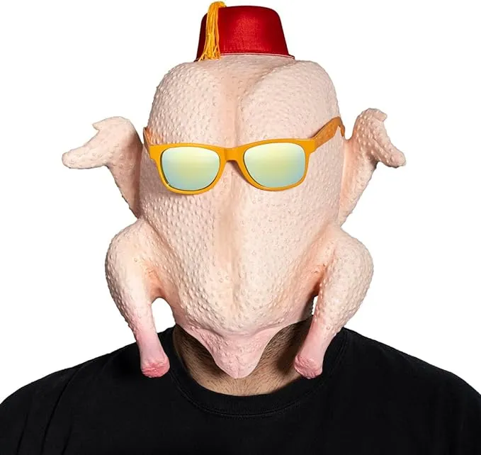 Sitcom Thanksgiving Turkey Hat, Glasses, and Head Mask Set