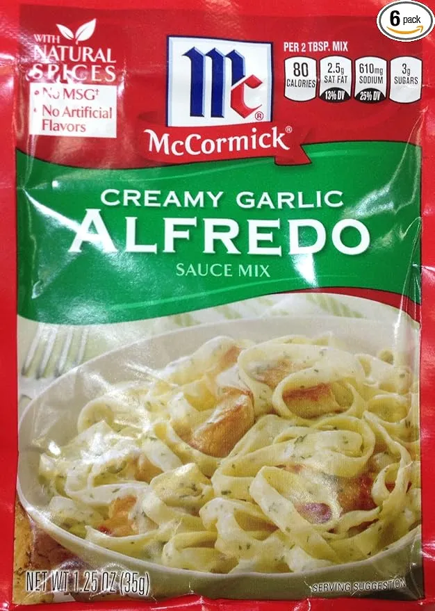 McCormick Creamy Garlic ALFREDO Sauce Mix 1.25oz (6 Packets)