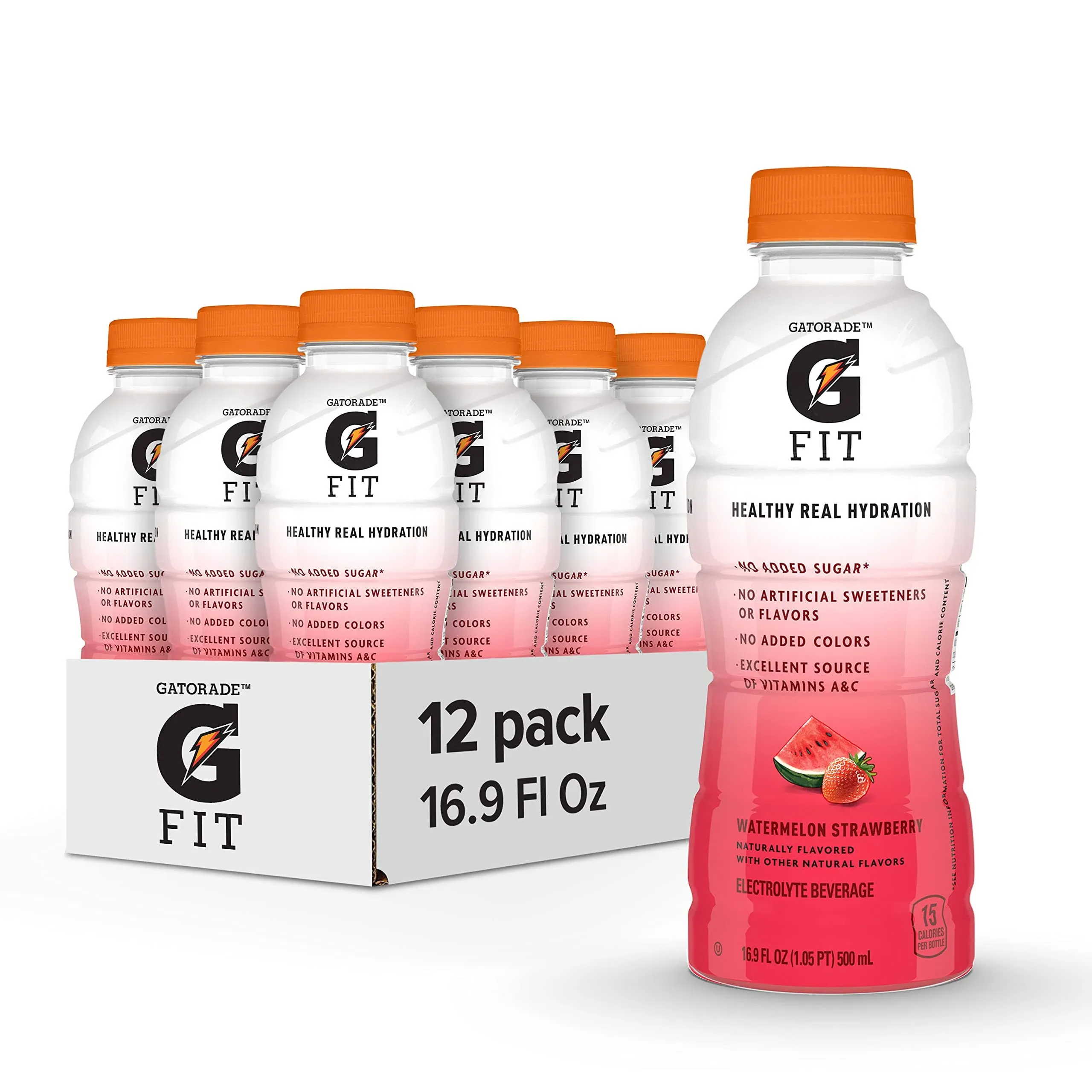 Gatorade Fit No Added Sugar Watermelon Strawberry Electrolyte Beverage Bottle