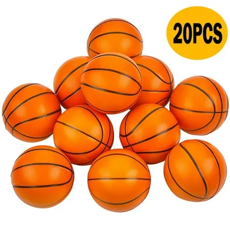 Mini Basketball Stress Balls 20 Pcs Pack 2.5” Inch Mini Basketballs for Kids Small Basketball Party Decoration Party Favors Small Soft Foam Basketballs Basketball Party Goodie Toy