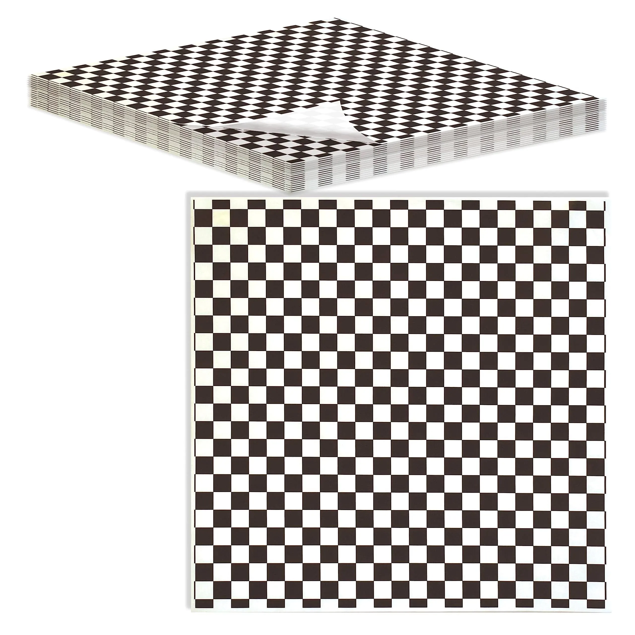 Checkered Deli Dry Wax Paper Sheets