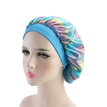 Magik Women Satin Night Sleep Cap Hair Bonnet Hat Silk Head Cover Wide Elastic Band, Women's, Size: One Size