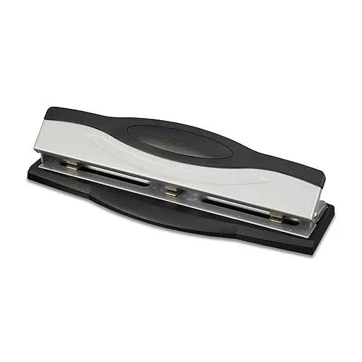 Staples 3-Hole Punch, 15 Sheet Capacity, Black/Silver (26639)