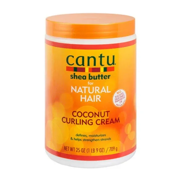 Cantu Coconut Curling Cream for Natural Hair with Pure Shea Butter, 12 oz (Pack of 2) (Packaging May Vary)