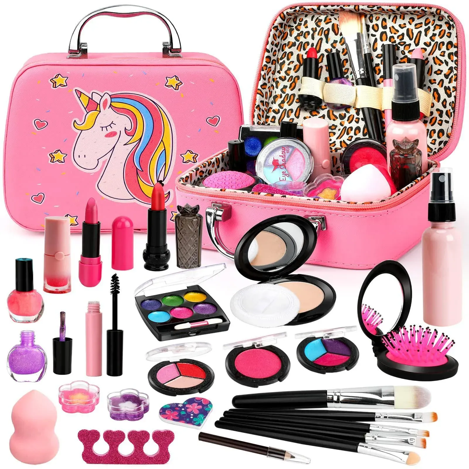 Kids Makeup Kit for Girls Toys, Real Makeup Kit for Kids, Washable Makeup Kit 