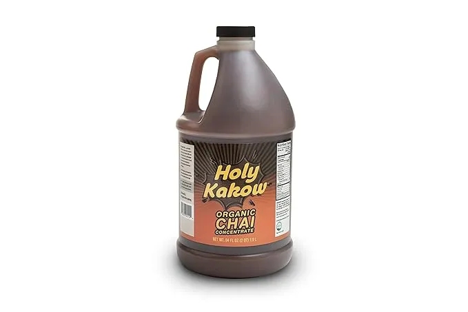 Holy Kakow Organic Chai Concentrate - Organic Chai, Chai, Chai Concentrate, Made with Black Tea and Spices, Plant-Based, Non-GMO, Delicious Hot or Iced - 64oz