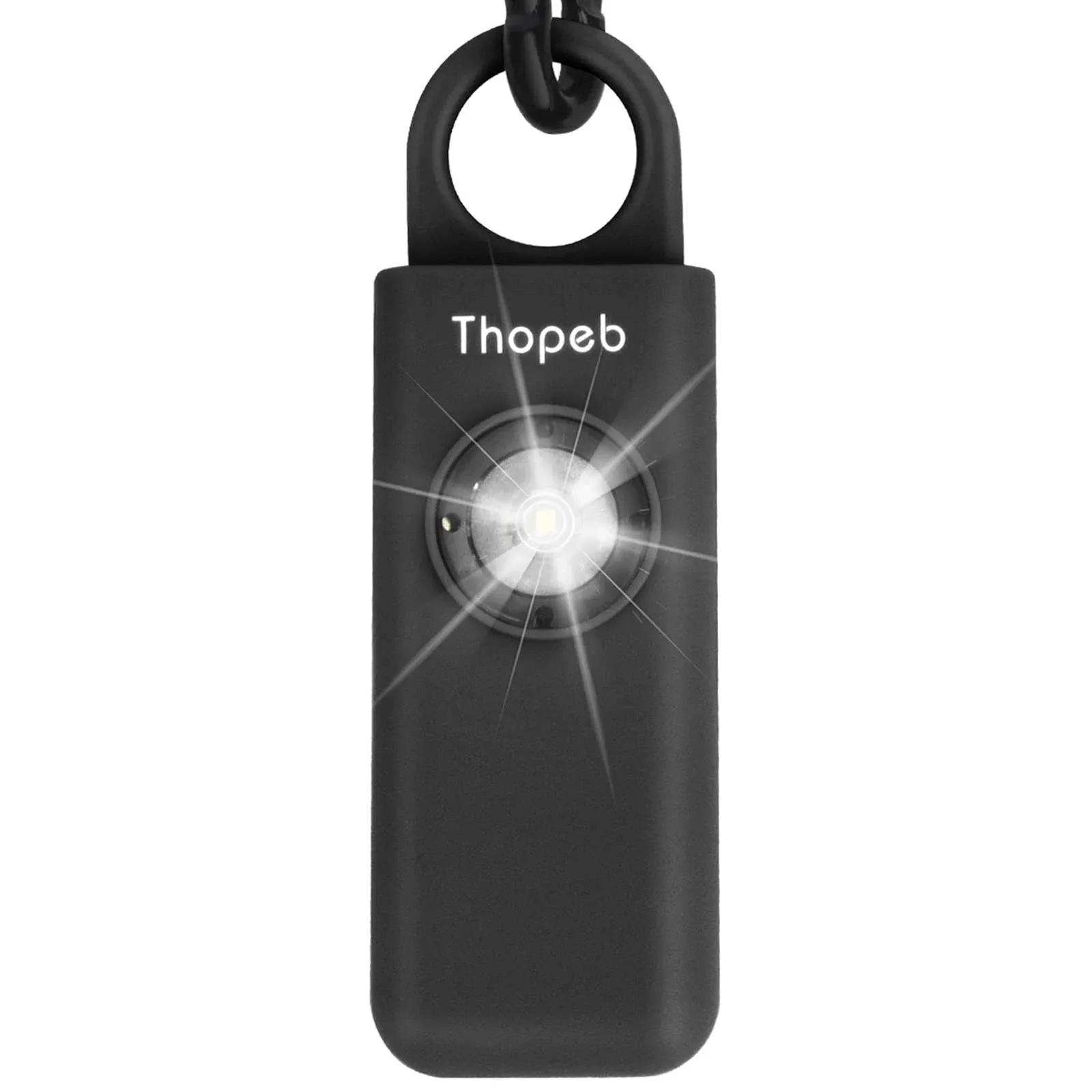 Thopeb Birdie Personal Safety Alarm for Women - Self Defense Keychain - Personal Alarm for Women - 130dB Siren LED Strobe Light and Key Chain in 6 Pop Colors Charcoal