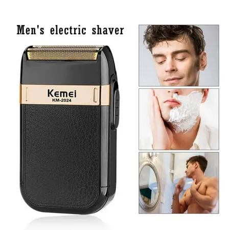 Kemei Men's Waterproof Reciprocating Razor Shaver Cordless Electric Rechargeable Shavers Precision Beard Sideburn Razors Twin Blade Washable Grooming