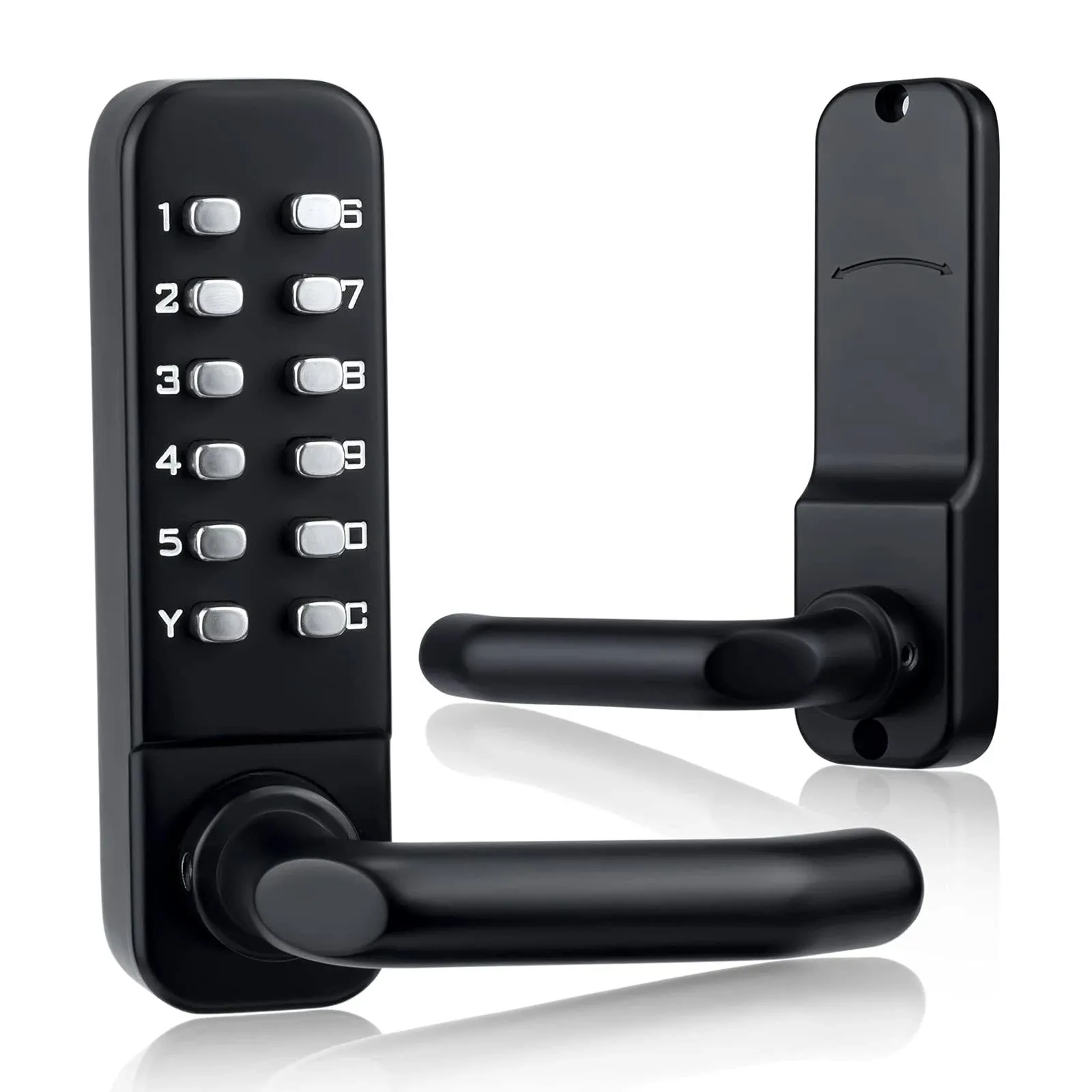 CODACE Mechanical Keyless Entry Door Lock with Keypad Door Knob