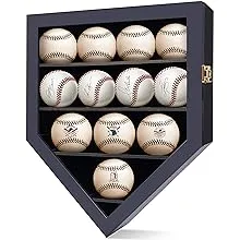 Flybold | Baseball Display Case Baseball 12 Pack Wall Display Box 92% Extra Large Black