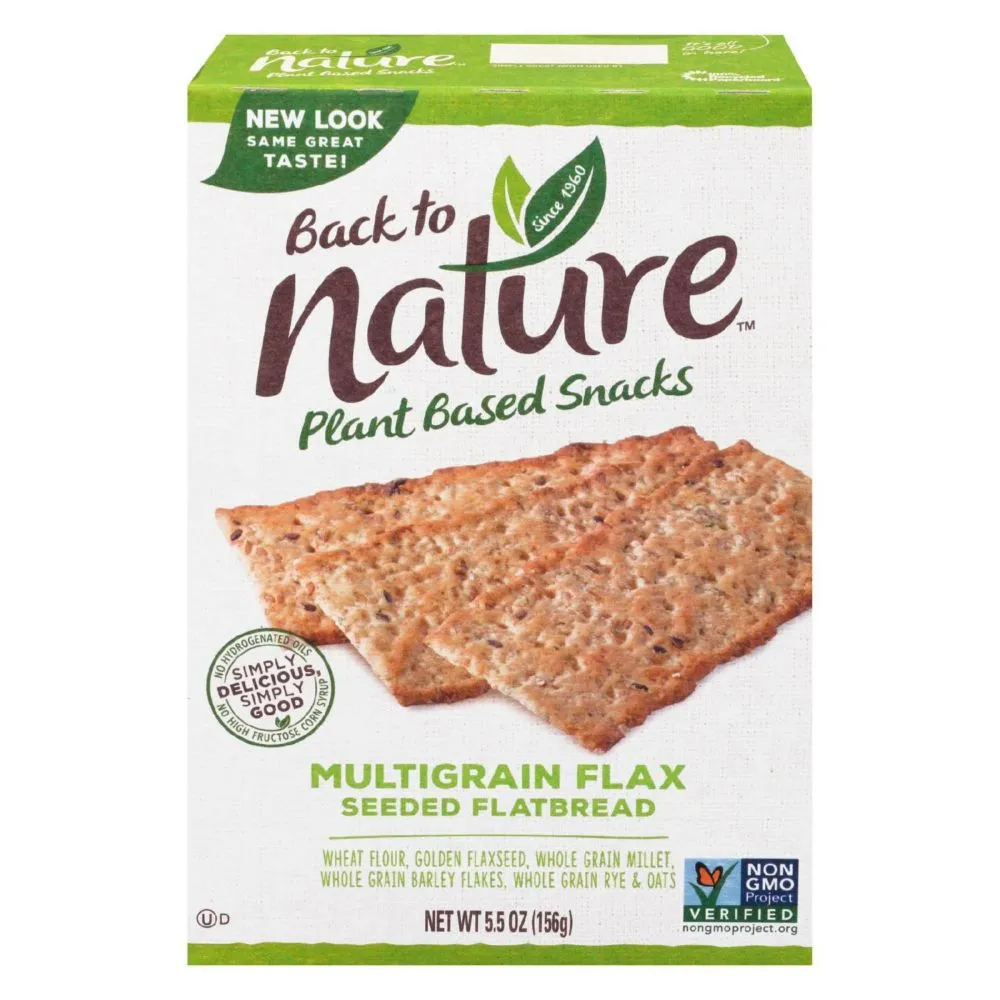 Back To Nature Multigrain Flax Seeded Flatbread Crackers 5.5 oz Pack of 6