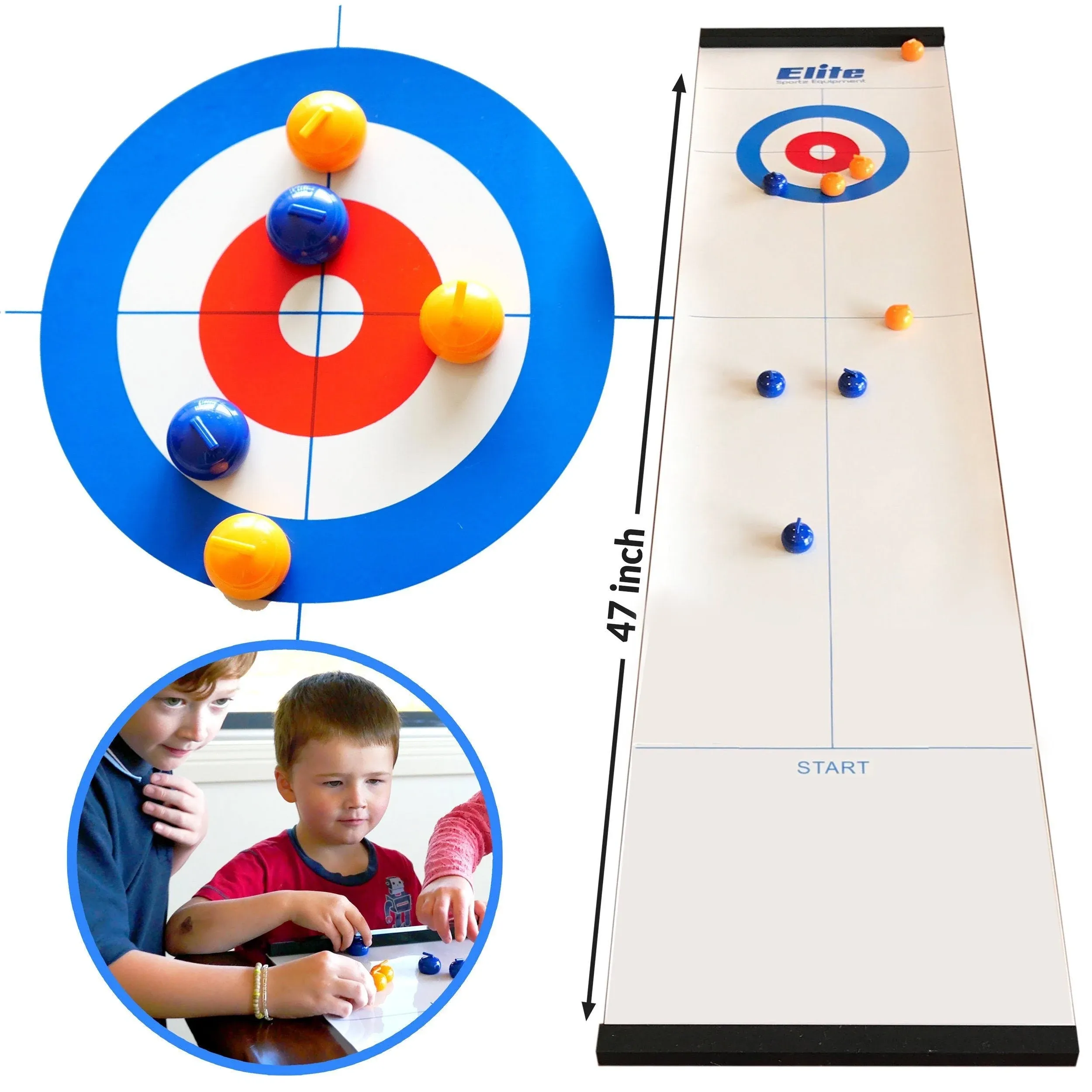 Elite Sportz Equipment Family Games for Kids and Adults - Fun Kids Games Ages 4 and Up - Way More Fun Than it Looks, is Quick and Easy to Set-Up and So Compact for Storage (A Curling Game)