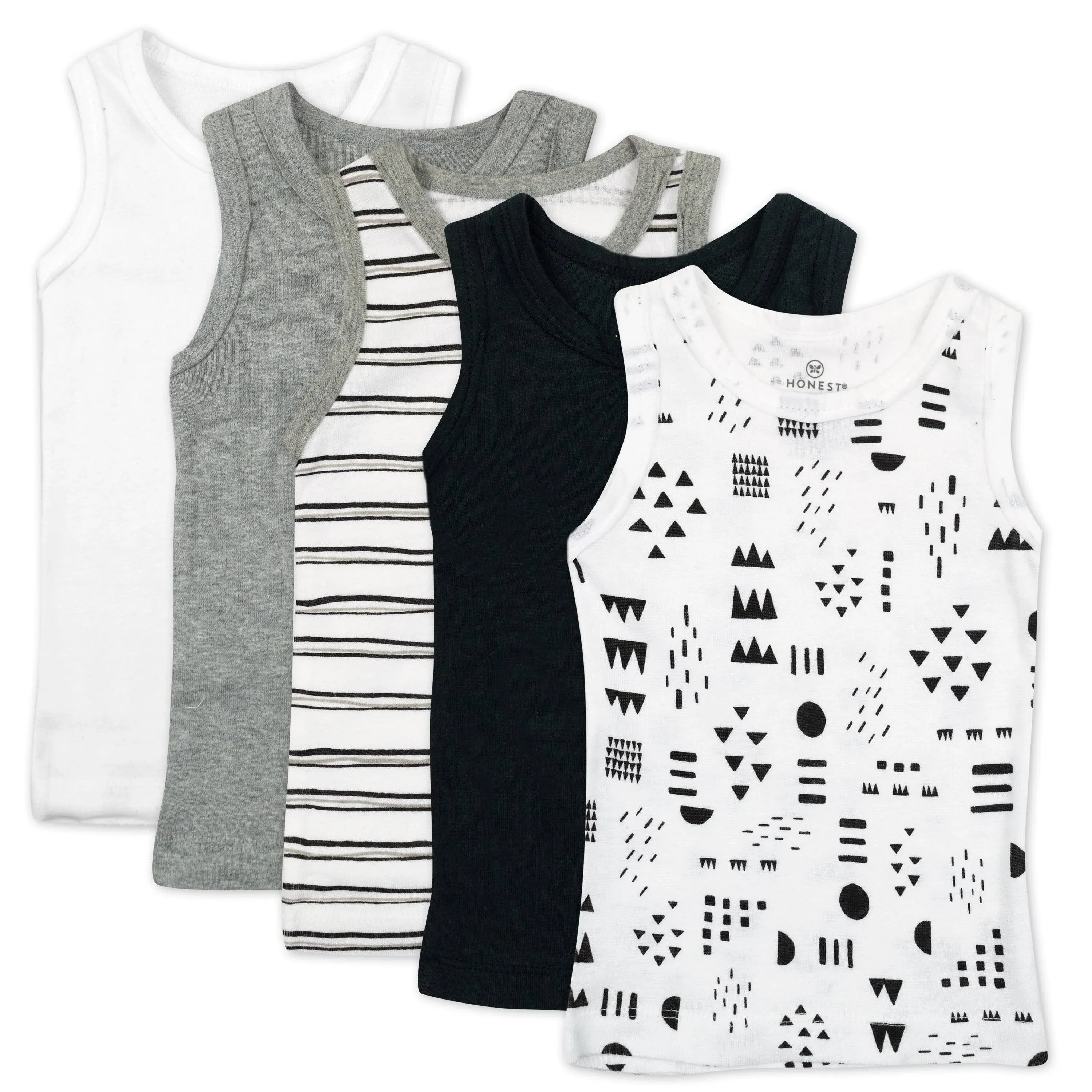 5-Pack Organic Cotton Sleeveless Muscle T-shirts Pattern Play / 4T