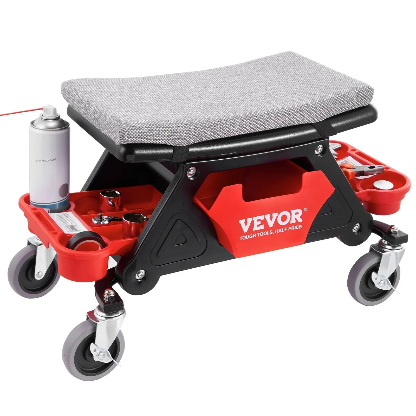 VEVOR Mechanics Stool, 300 lbs Capacity Rolling Mechanic Seat