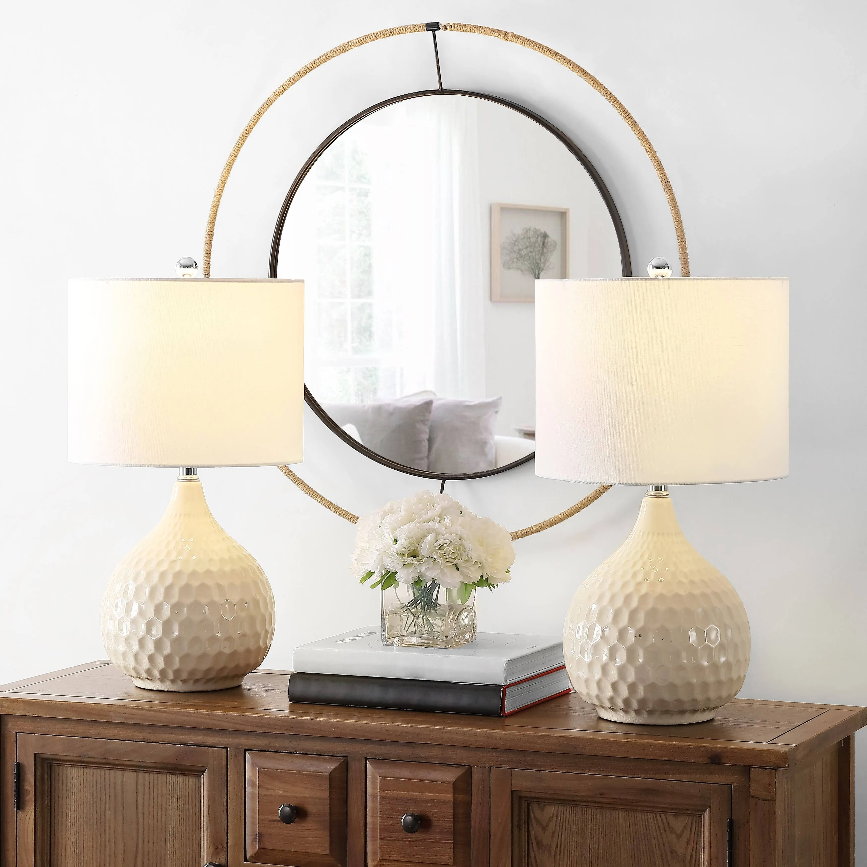 Nalon Table Lamp Ivory Safavieh, #N/A - Transitional - Lamp Sets - by Safavieh | Houzz