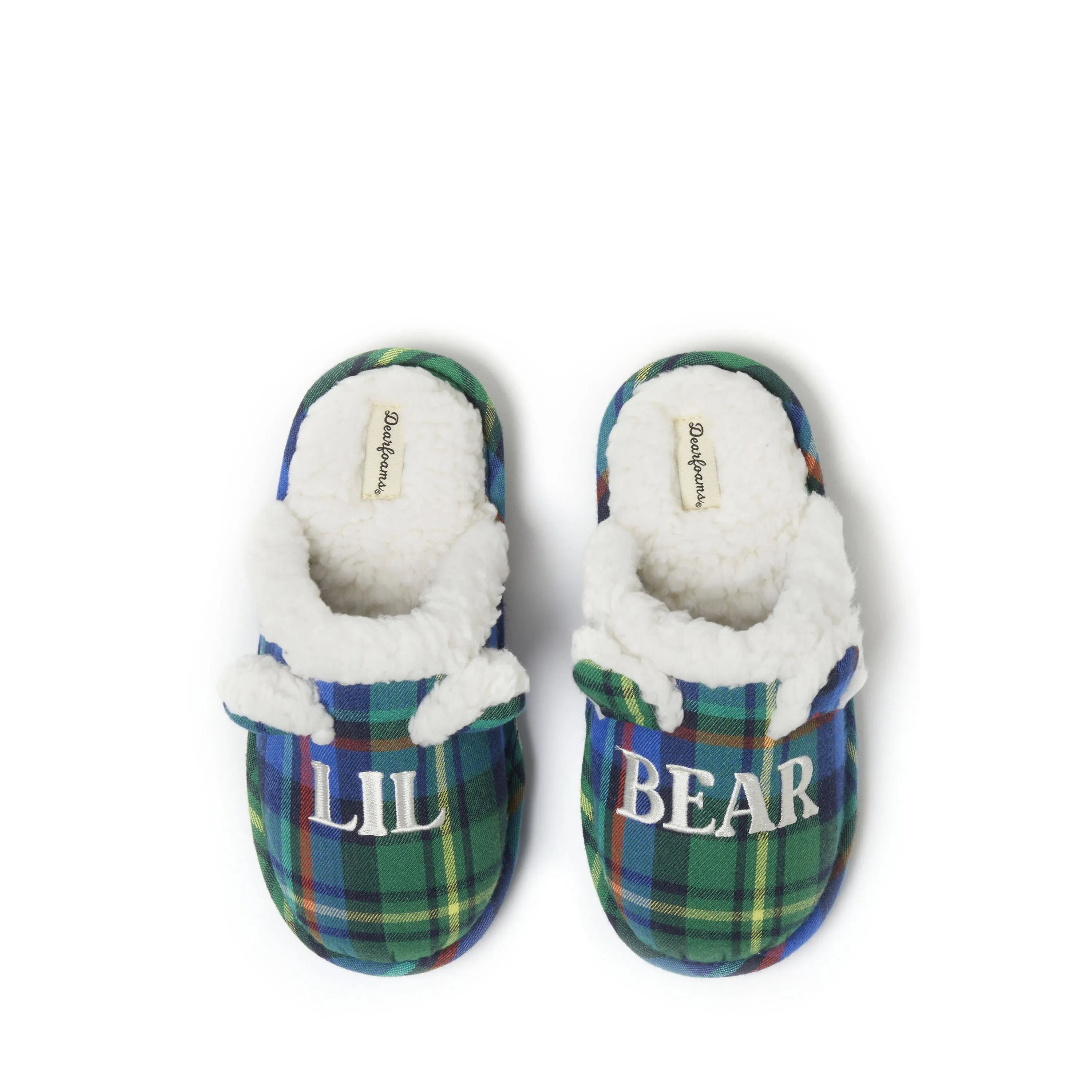 Dearfoams Kids and Toddlers Lil Bear Baby Bear Christmas Holiday Matching Pajama Family Bear Slipper