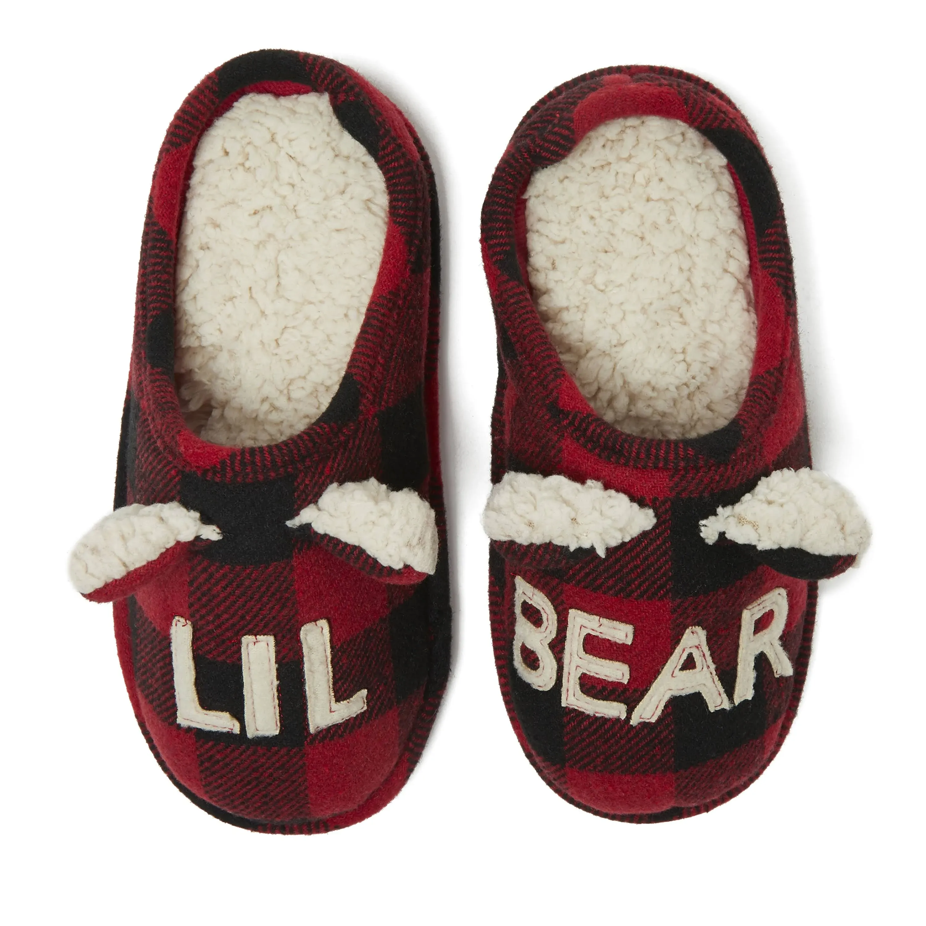 Dearfoams Kids Lil' Bear Buffalo Check Clog Slipper