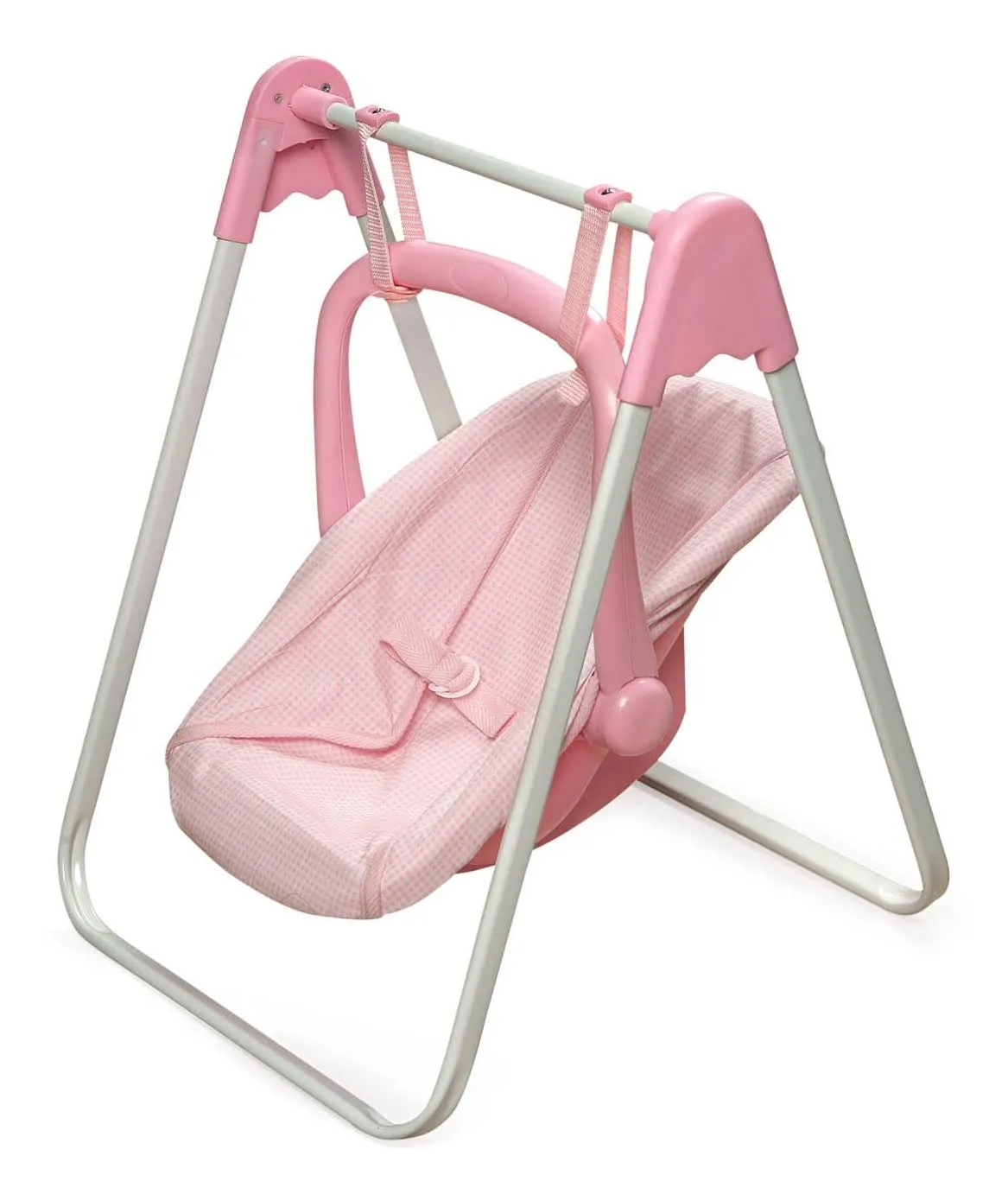 Badger Basket Doll Swing with Portable Carrier Seat - Pink/Gingham