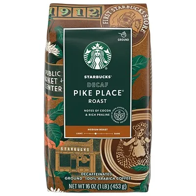 Starbucks Pike Place Decaffeinated Ground Coffee - 1 lb bag