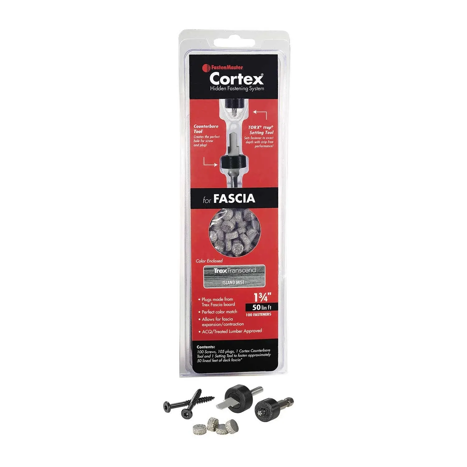 FastenMaster Cortex Fastening System for Trex Fascia - 50 LF - Universal White