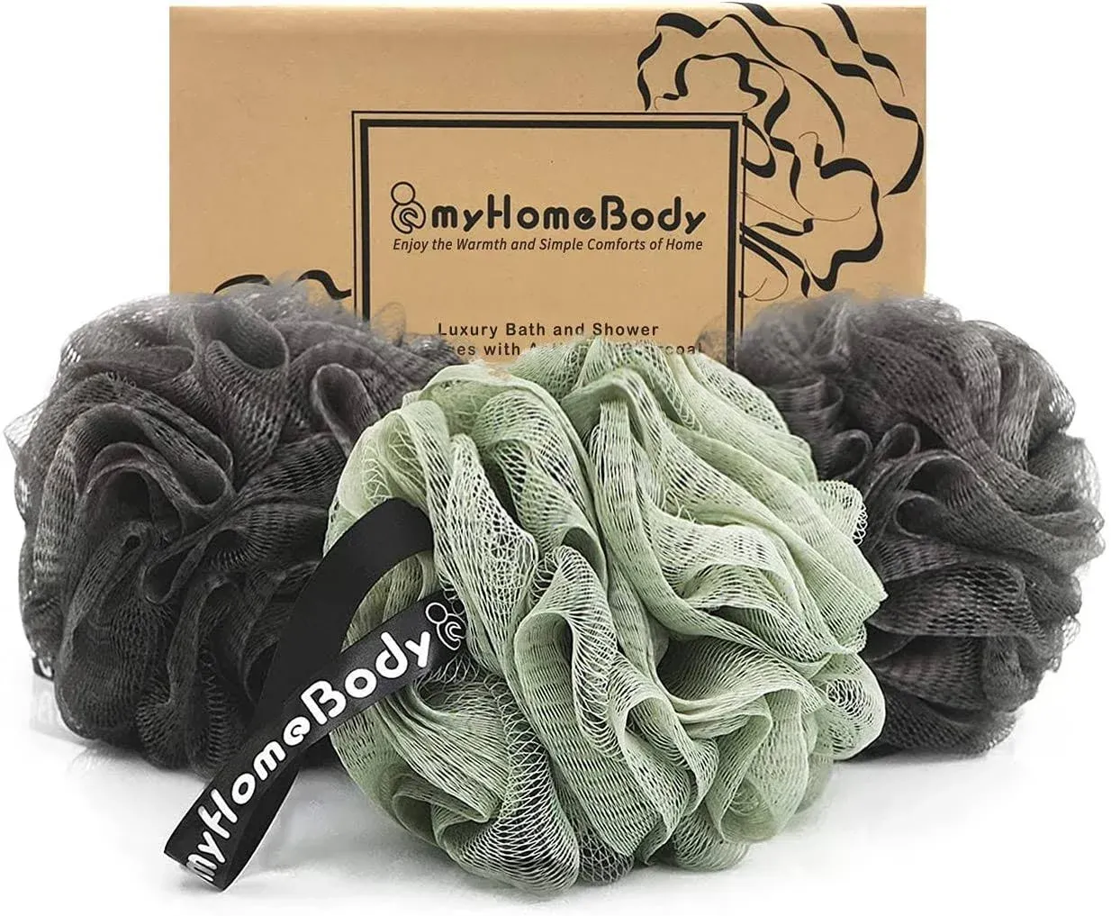 Myhomebody Large 70G Loofah Sponge, Body Scrubber, Bath Sponge