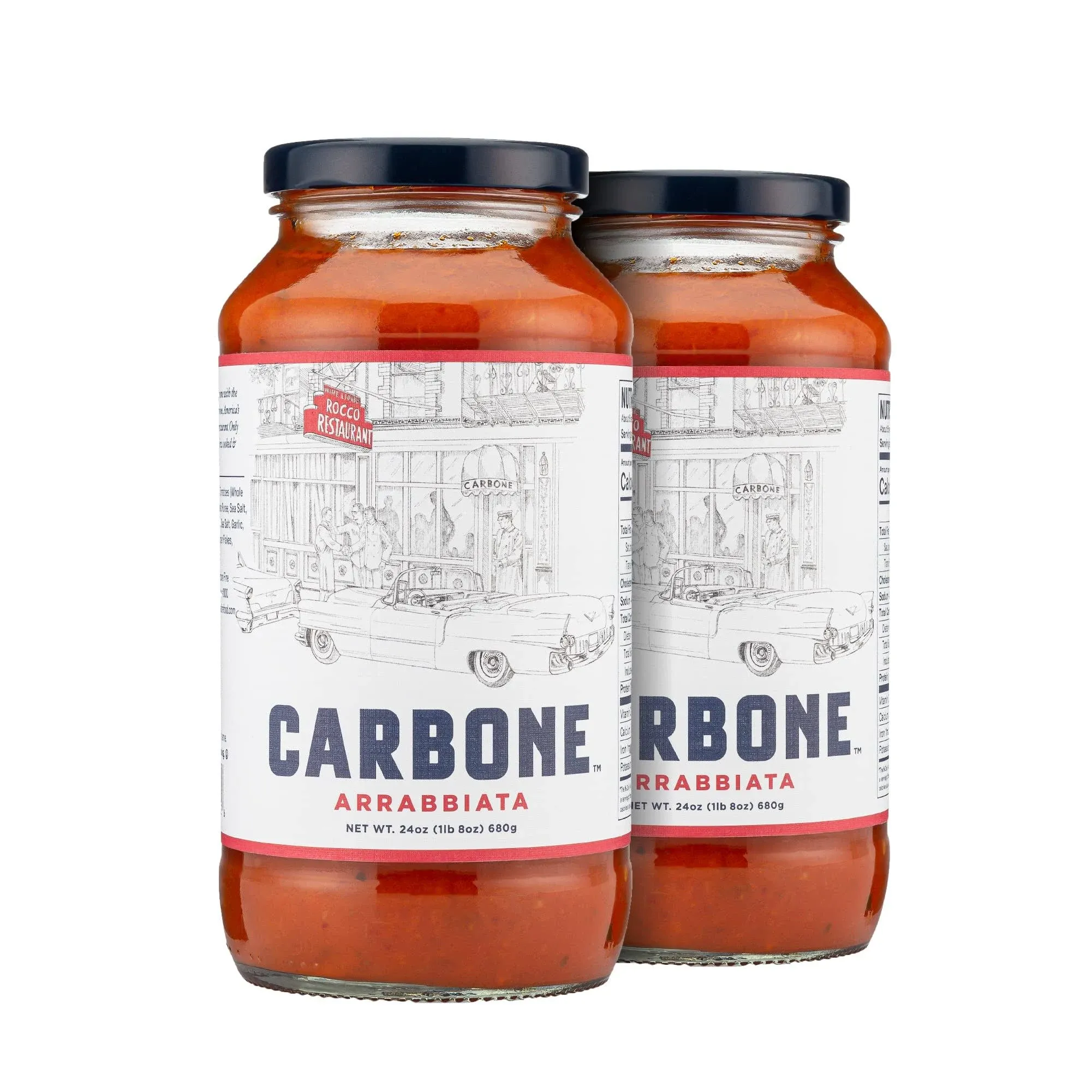 Carbone Pasta Sauce VARIETY PACK of Tomato Basil, Marinara, Arrabbiata, Roasted Garlic, Tomato Sauce Made with Fresh, Natural Ingredients, Non GMO, Vegan, Gluten Free, Low Carb, 24 Fl Oz (Pack of 4)