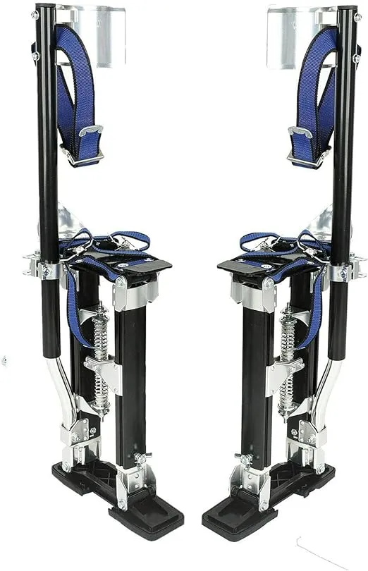 SUPERFASTRACING 15-23 Inch Drywall Stilts Aluminum Tool Adjustable for Painters Walking Painting Taping Black