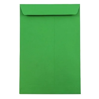 JAM Paper 6 x 9 Open End Catalog Colored Envelopes, Green Recycled, 100/Pack (88103)