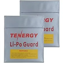 Tenergy 2 Pack Lipo Bags, Fire Retardant Lipo Battery Bag for Charging and Storage, 7x9inches