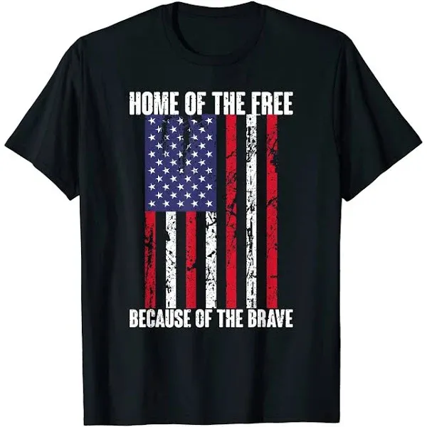 American Flag Veteran For Men Women Kids: Home Of The Free T-Shirt