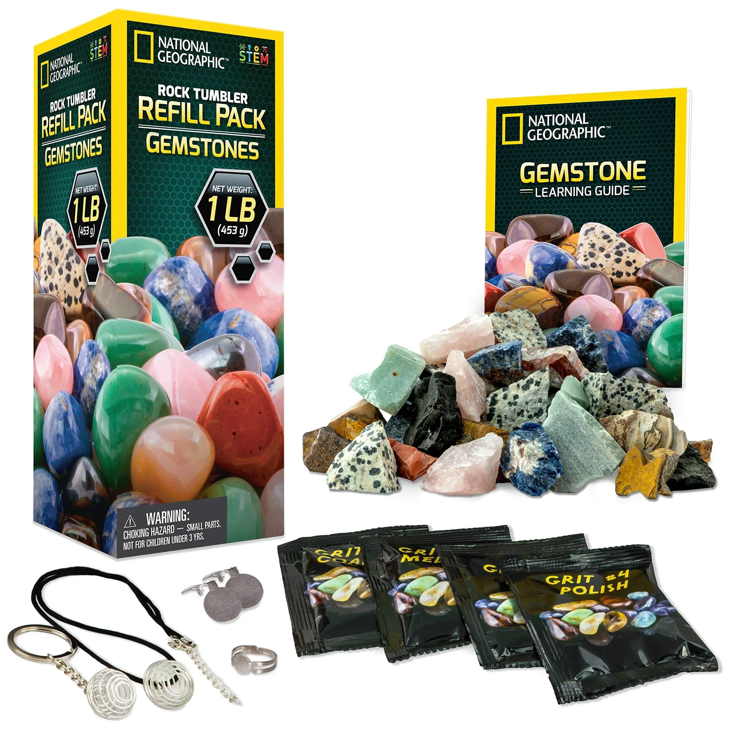 National Geographic Rock Tumbler Refill Kit - Gemstone Mix of 9 Variet