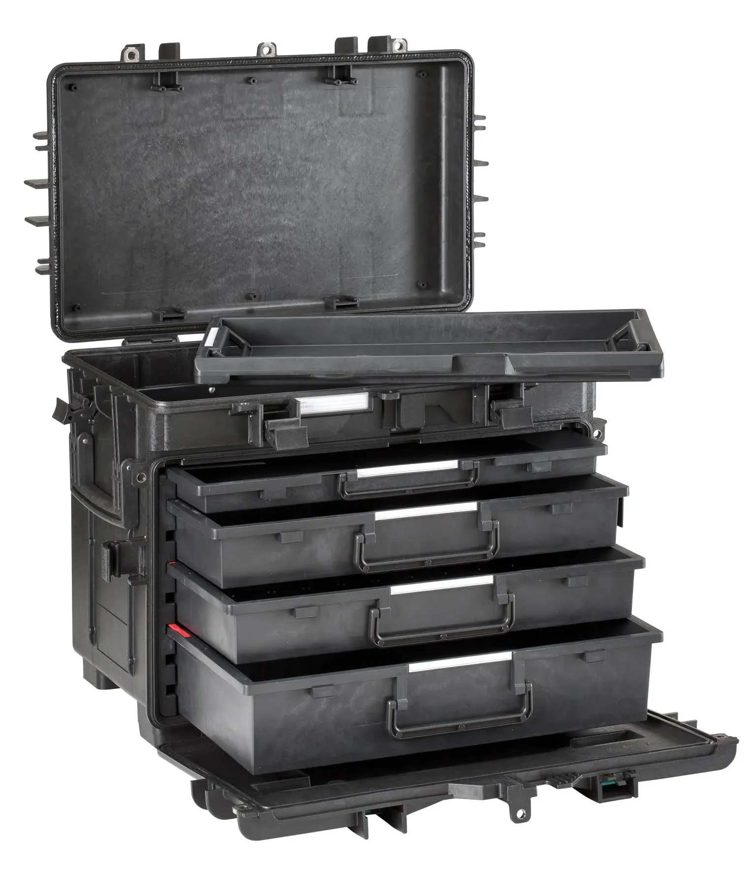 Mobile Tool Chest With Drawers, Military Grade, NATO Certified, Waterproof, Stackable, Lockable, Impact Resistant