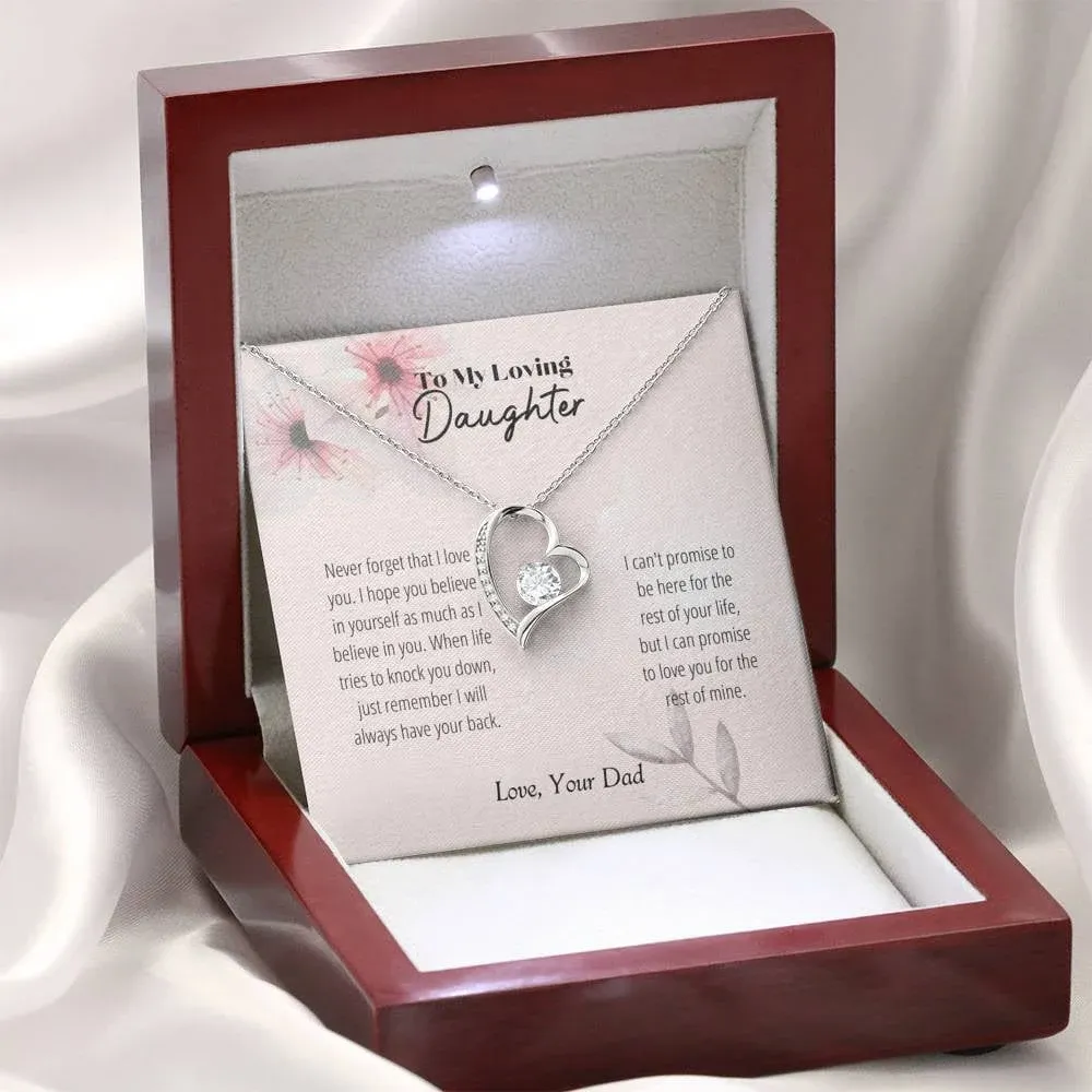 Daughter - Never Forget Forever Love Necklace Gift For Daughter Gift From Dad Daughter Gift Daughter Necklace Daughter Gift Idea Father Daughter Gift Birthday Gift