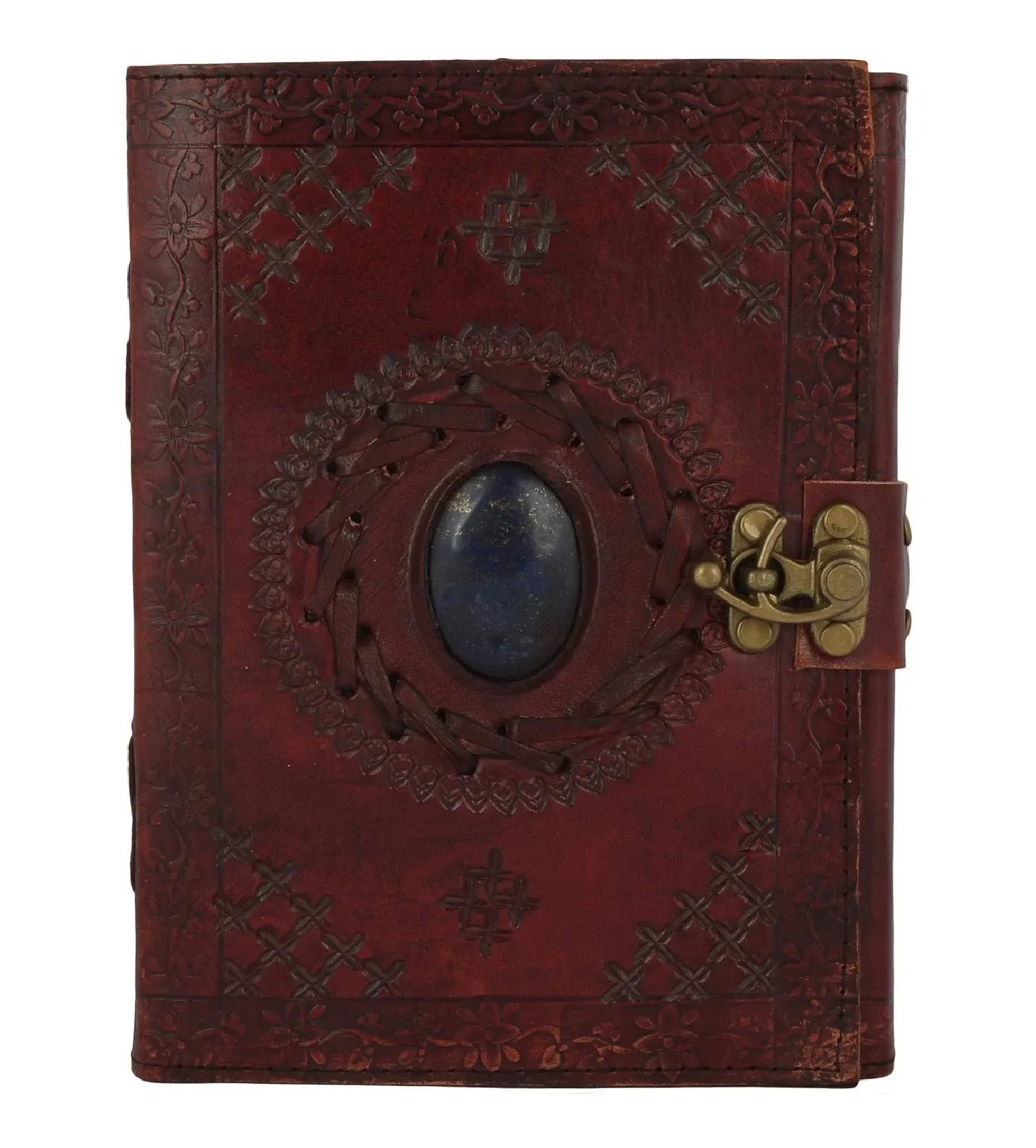 Leather Journal with Semi-Precious Stone & Buckle Closure Leather Diary Gift for