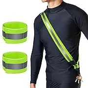 Reflective Sash for Walking at Night, High Visibility Reflective Running Gear Night Walking Safety Gear for Men Women Kids, Reflective Sash with 2 Pcs Reflective Armbands for Running Walking