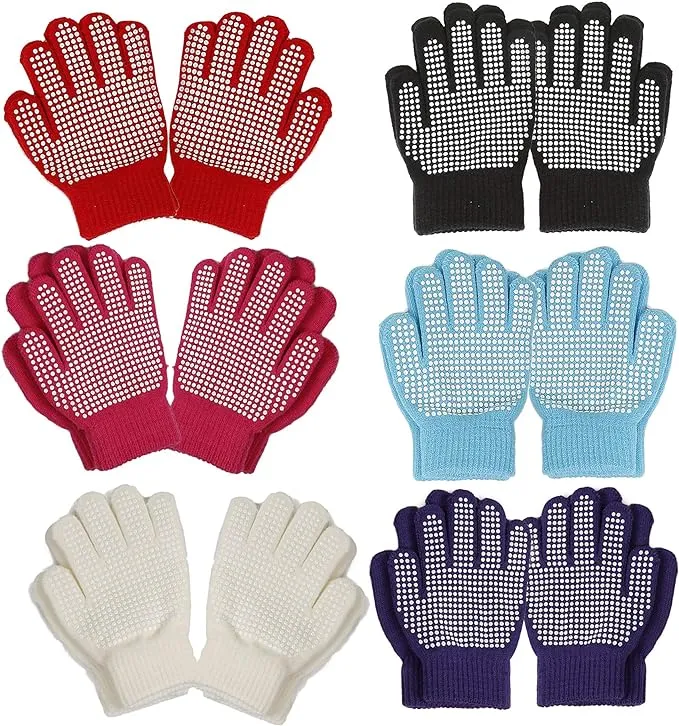 Gilbin Magic-Stretch Gripper Glove, Kids Size, Colorful Set, 6 Pair