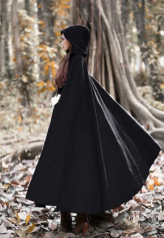 Gihuo Women&#039;s Wool Blend Hooded Cape Poncho Maxi Cloak Coat