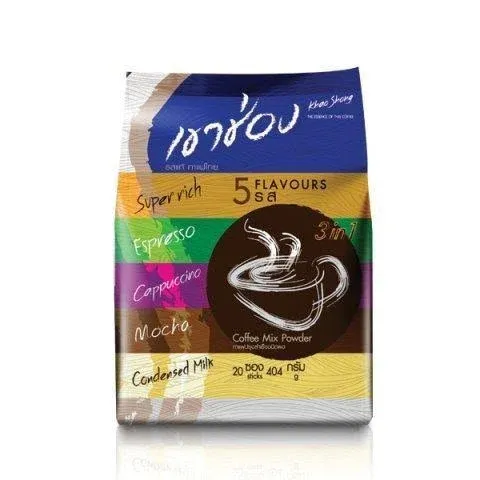 Khao Shong Thai Instant Coffee Mix Powder 3 in 1 Mix Variety 5 F