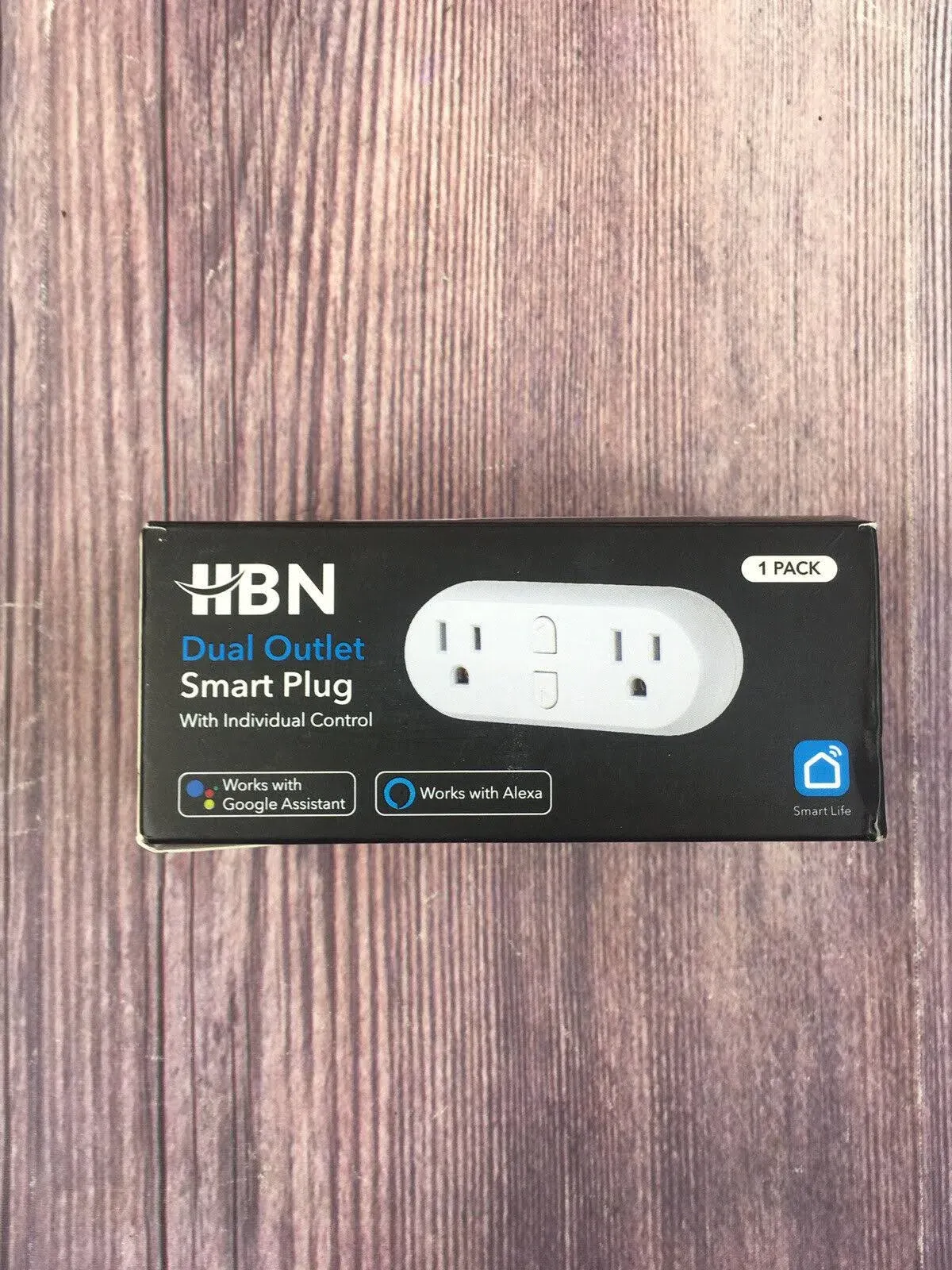 HBN WiFi Heavy Duty Dual Outlet Smart Plug with Individual Control, No Hub RequiredWhite, Compatible with Alexa and Google Assistant, 2.4 GHz