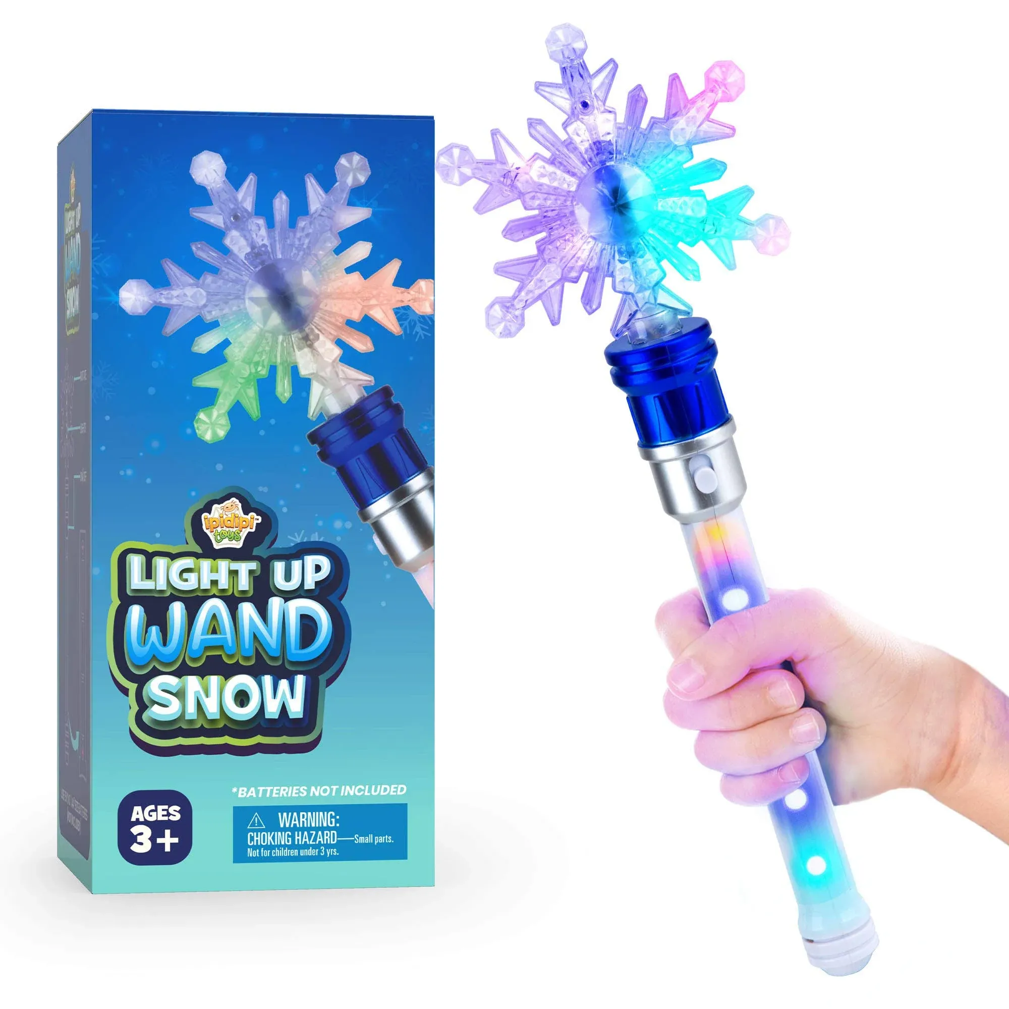 IPIDIPI TOYS Halloween Snowflake Wand - Spinning Light Up Magic Wand Toy for Kids, Princess Fairy Wand, Sensory Toy for Autistic Children - Perfect Halloween Party Favors, Trick or Treating Game