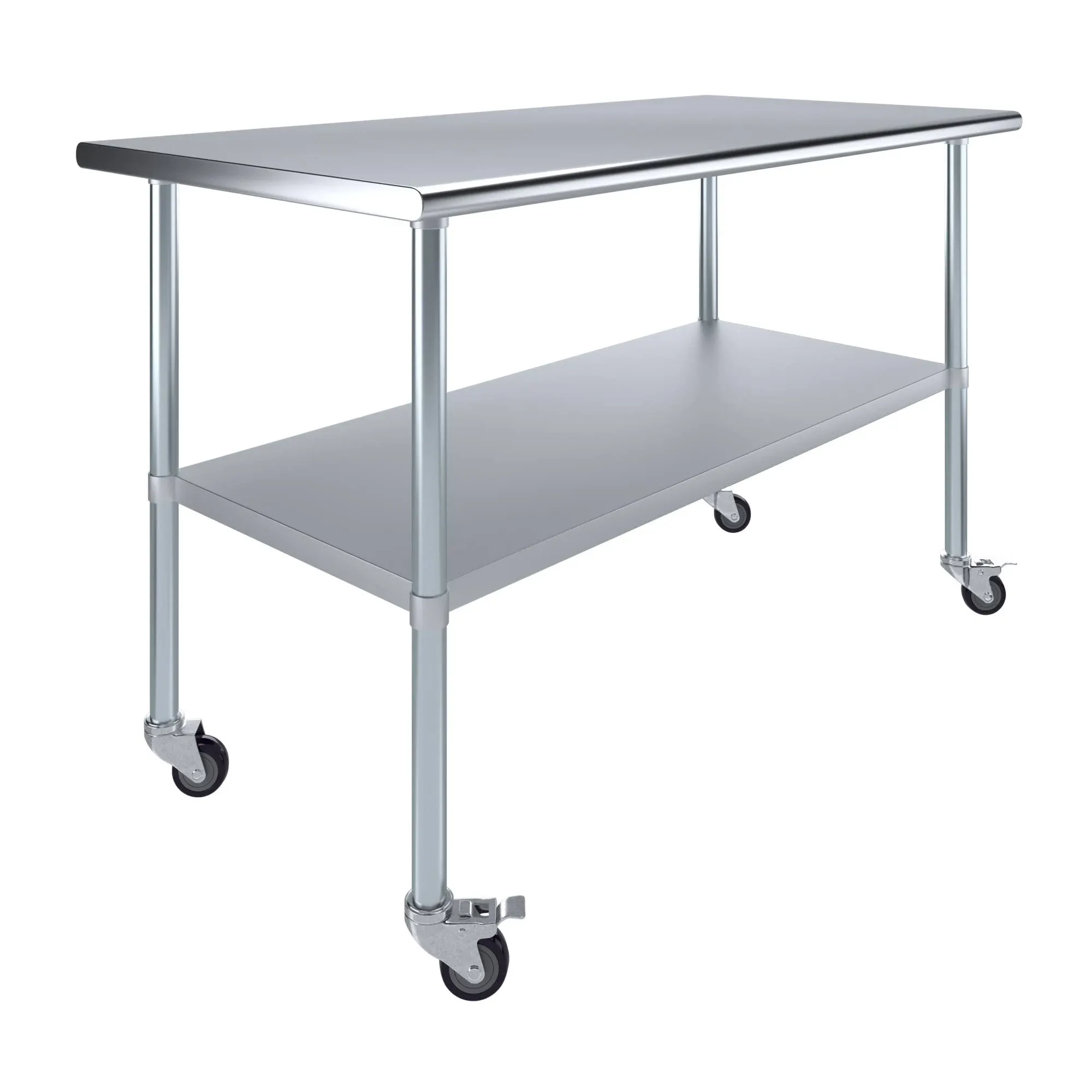 Hally Stainless Steel Table for Prep &amp; Work 30 X 60 Inches with Caster Wheels, N