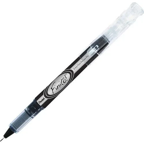 Pentel SD98A Finito Extra-Fine 0.4 mm Point Pen -BLK Ink, BLK/SIL/CLR 1-DZ New